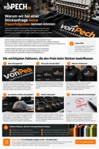 Stickpreis Kalkulation bei vonPech – Faktoren für ein individuelles Stickangebot